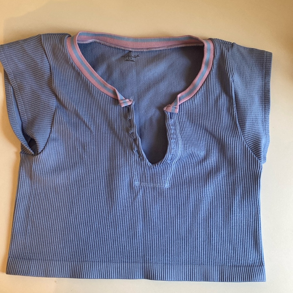 Blue go for gold top from urban outfitters/out from under